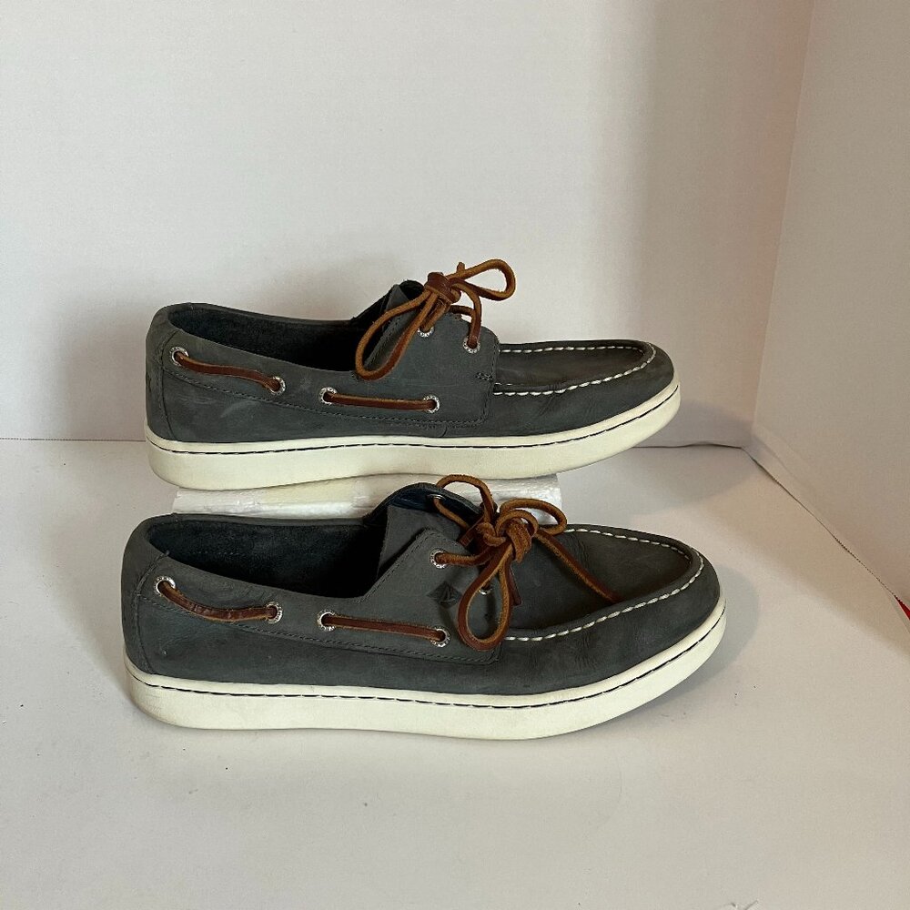 Sperry Top Sider  Boat Shoes Mens 9.5 Low Top Gray Suede 2 Eye Loafer